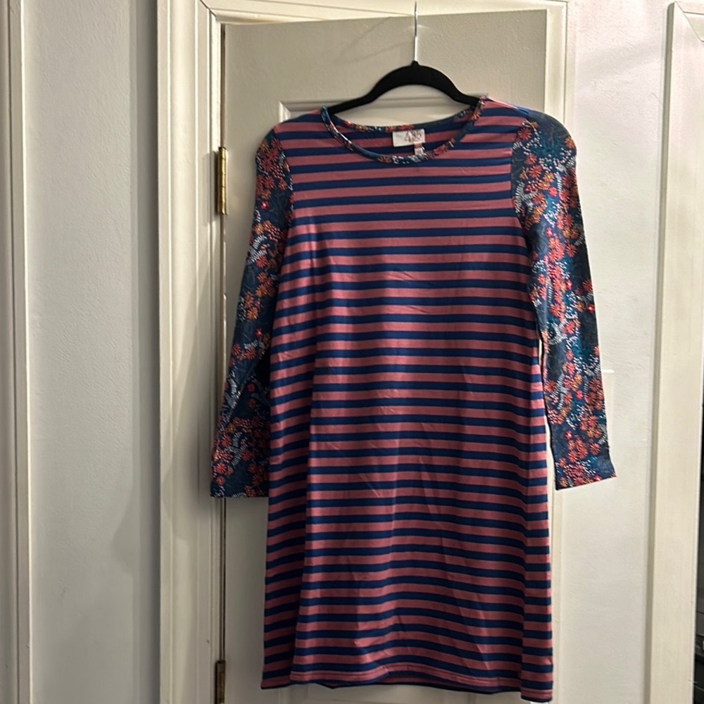 LuLaRoe Striped and Floral Dress